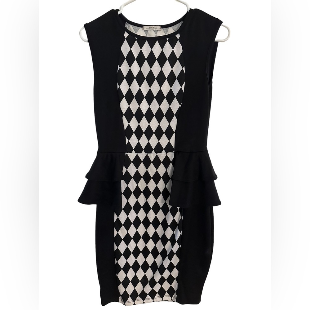 Harlequin print short dress